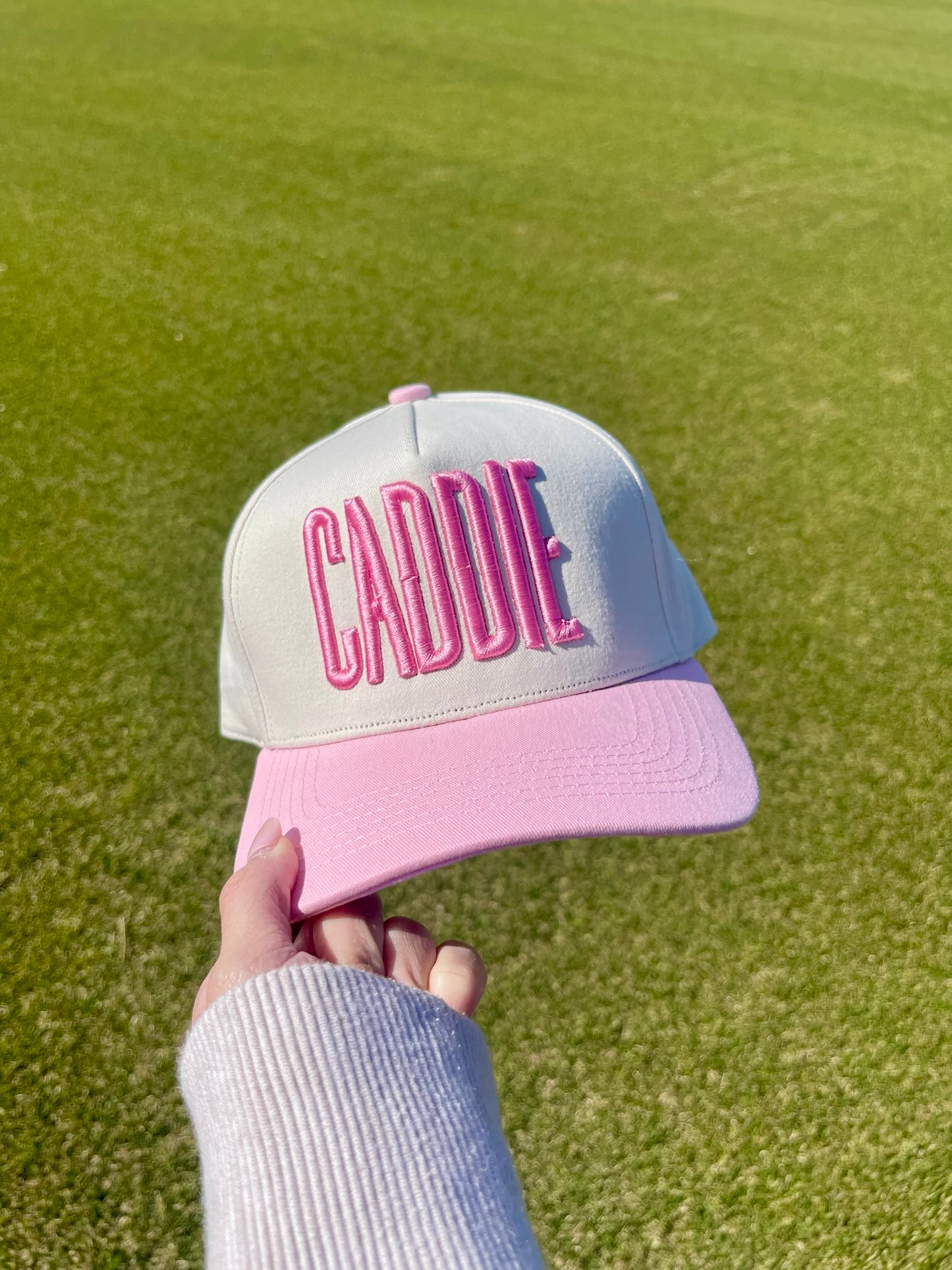 Caddie | Pink + Natural Cotton Trucker