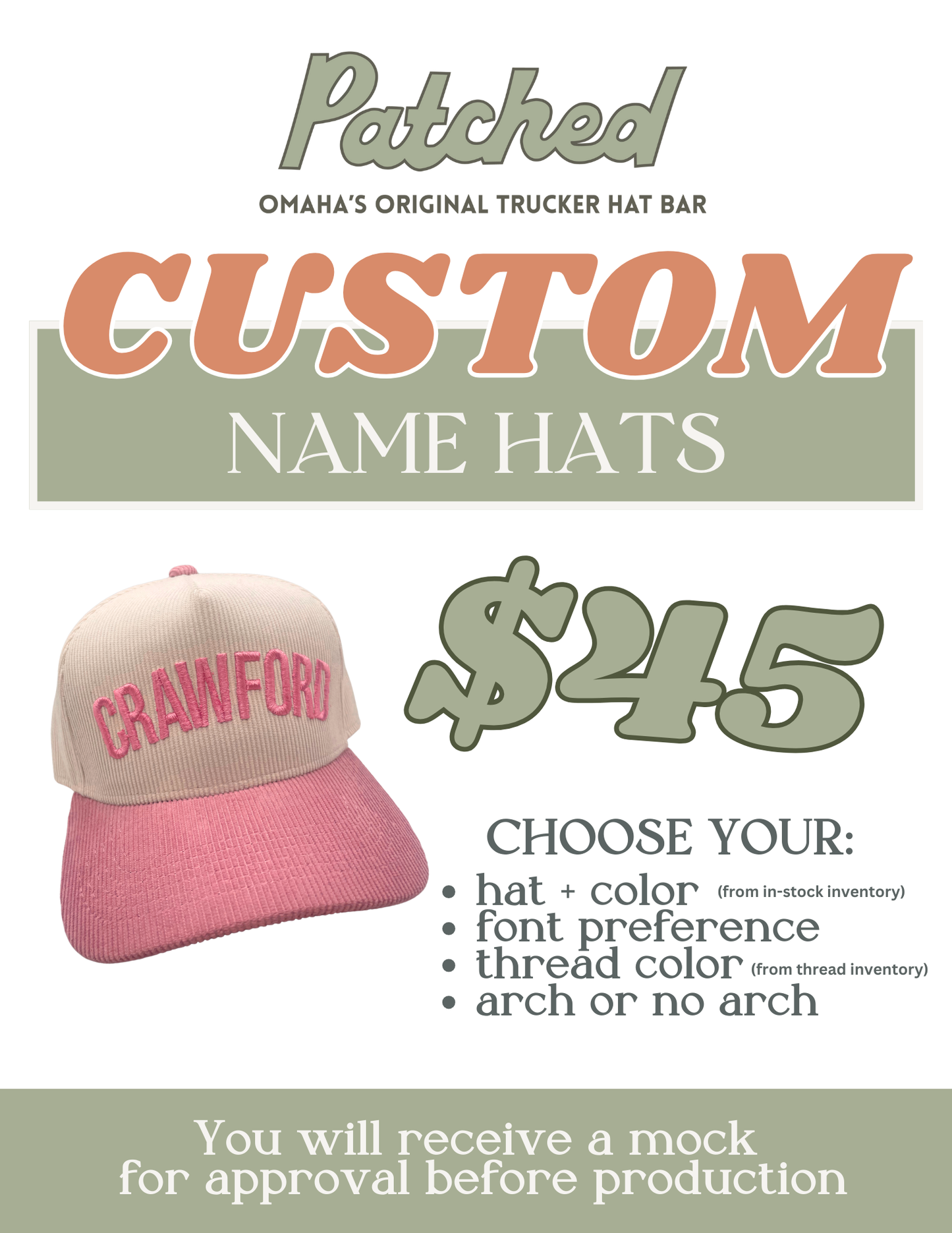 CUSTOM EMBROIDERED NAME HATS