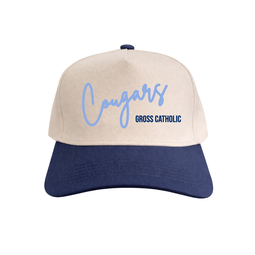 PRE-ORDER | Cougars Gross Catholic | Navy/Natural Cotton
