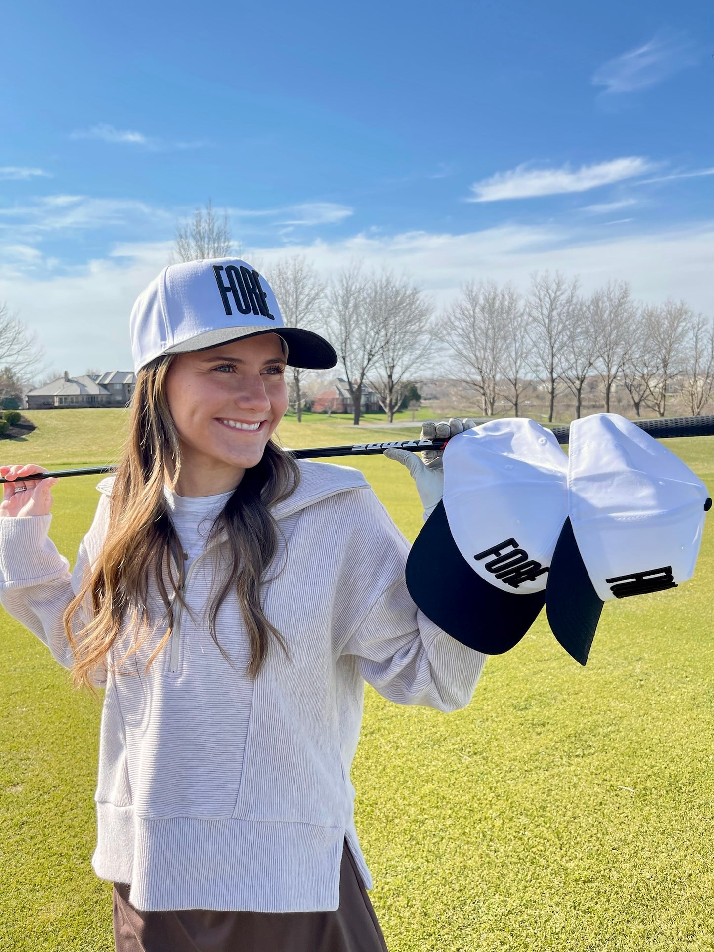 FORE | Black + White Cotton Trucker