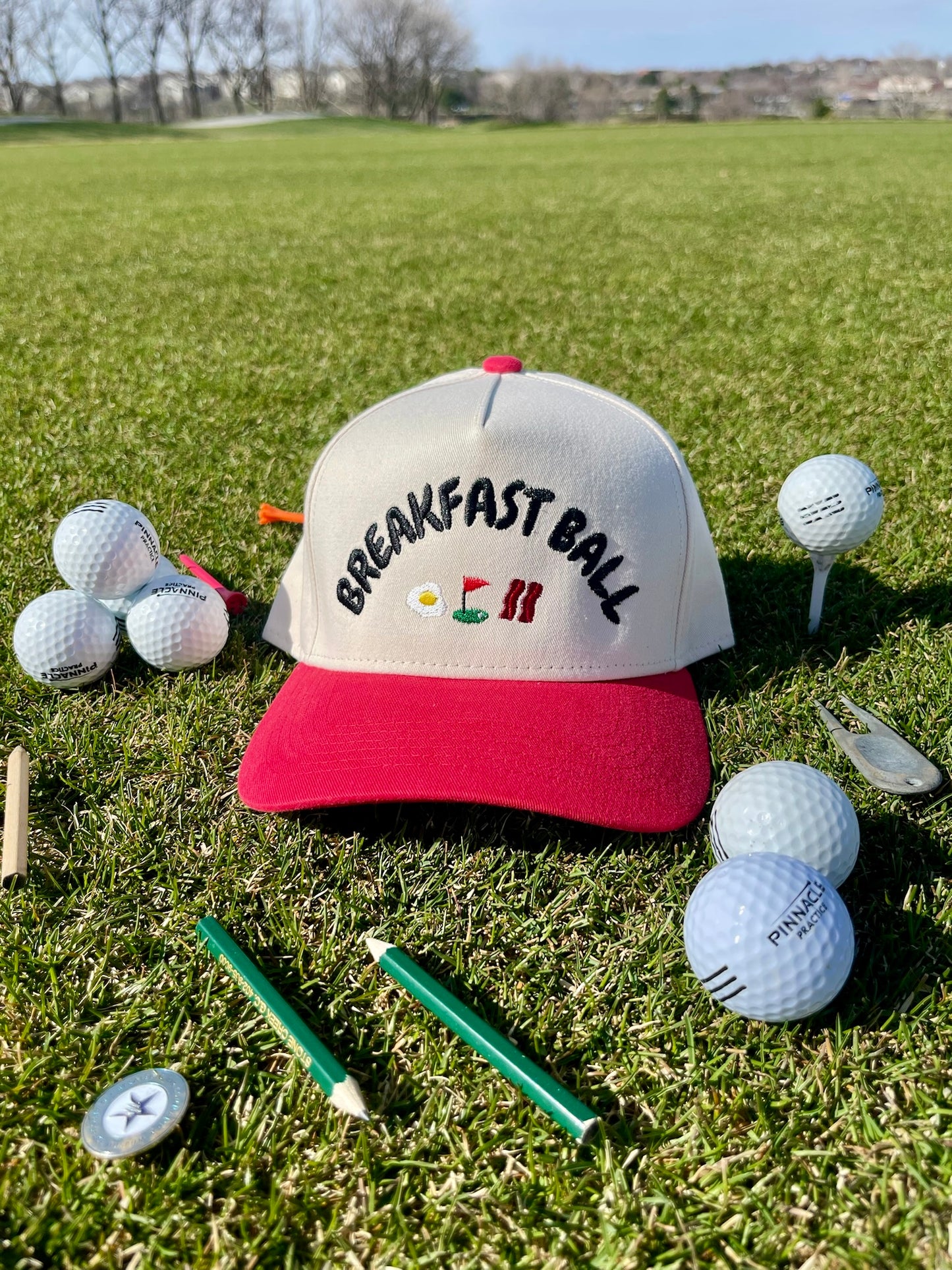 Breakfast Ball | Red + Natural Cotton Trucker