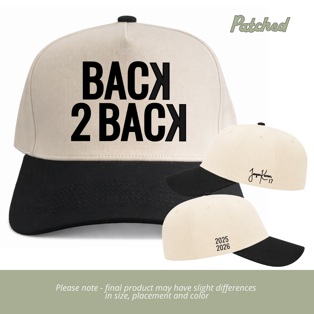 MADE TO ORDER: Teagan Kavan | Back2Back Horizontal | Black + Natural Cotton Hat