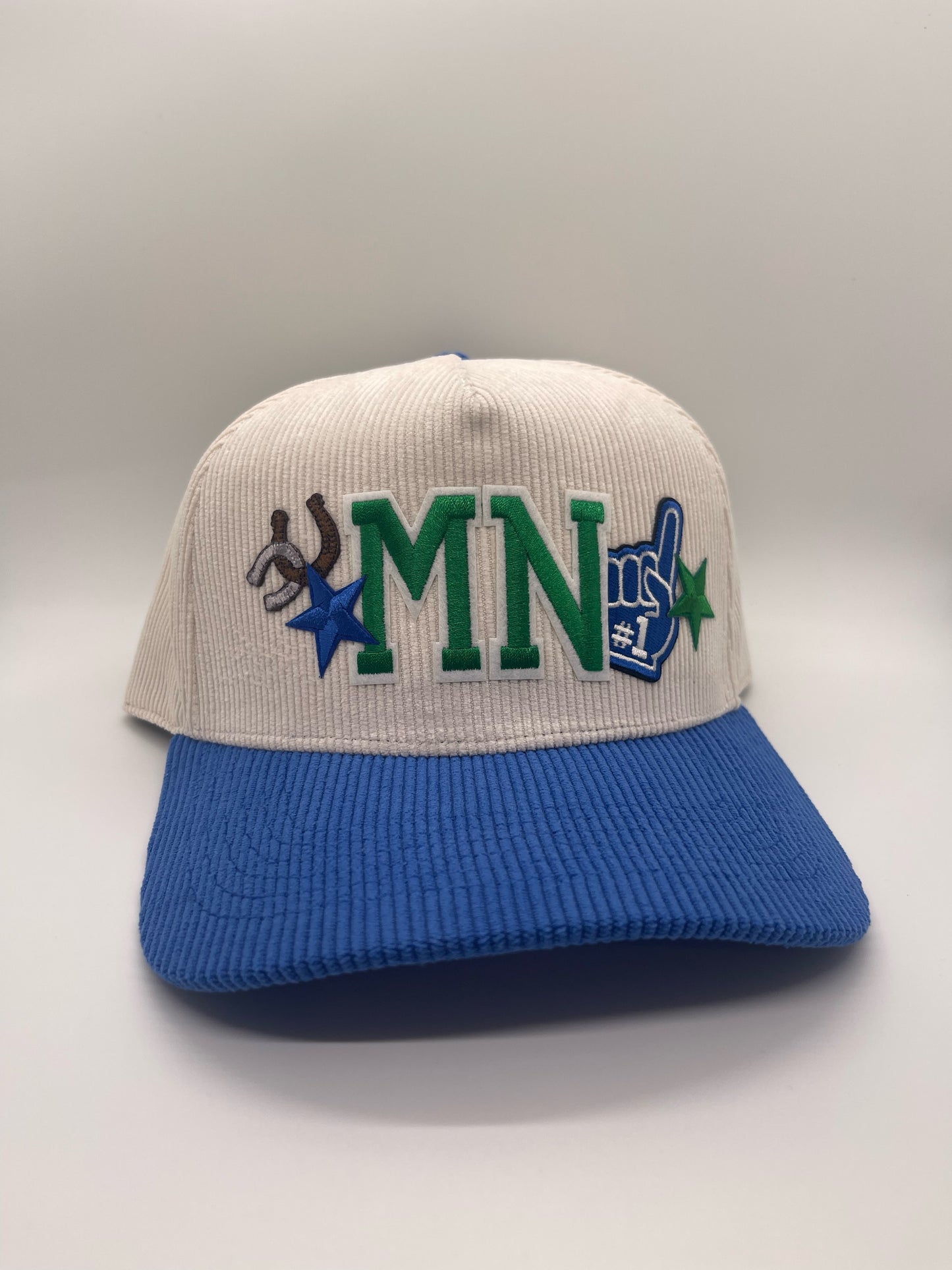 MADE TO ORDER: MN Patched Hat | Blue + Natural Corduroy