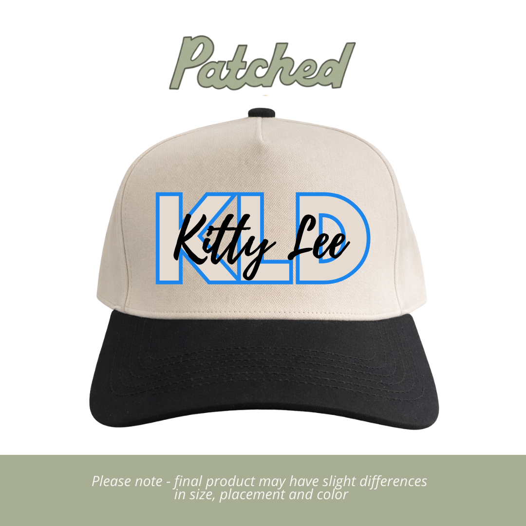 ADULT Kitty Lee Block +Script | Natural/Black Cotton Hat