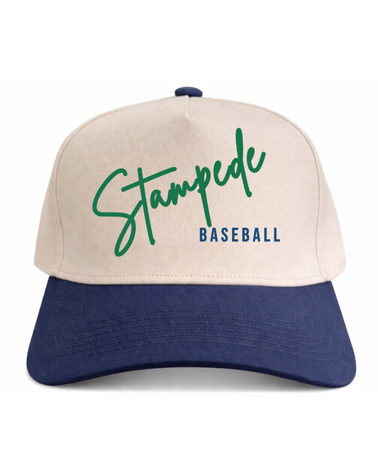 Script Stampede Baseball | Navy/Natural Cotton