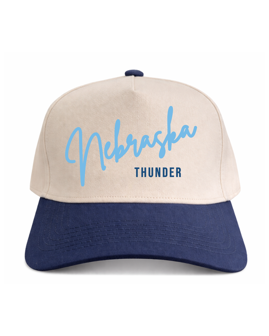 Script Nebraska Thunder | Navy/Natural Cotton
