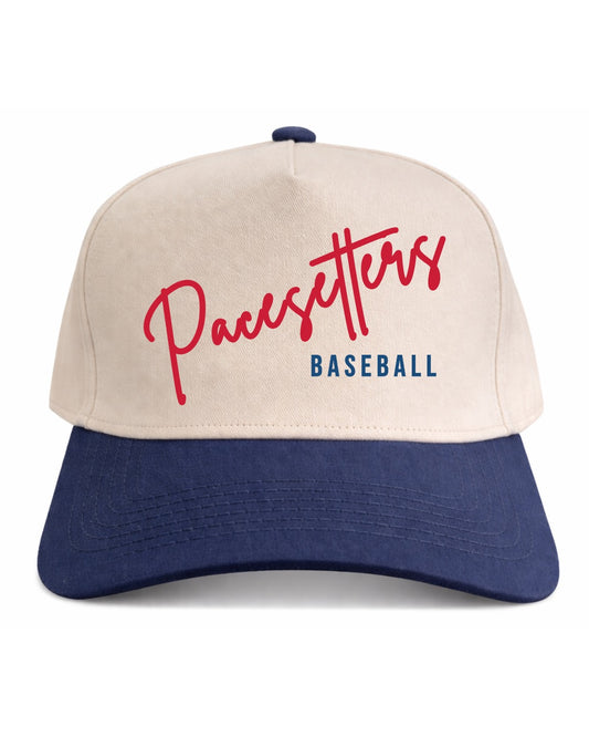 Script Pacesetters Baseball | Navy/Natural Cotton