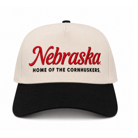 MADE TO ORDER: Nebraska Home Of The Cornhuskers | Black/Natural Cotton
