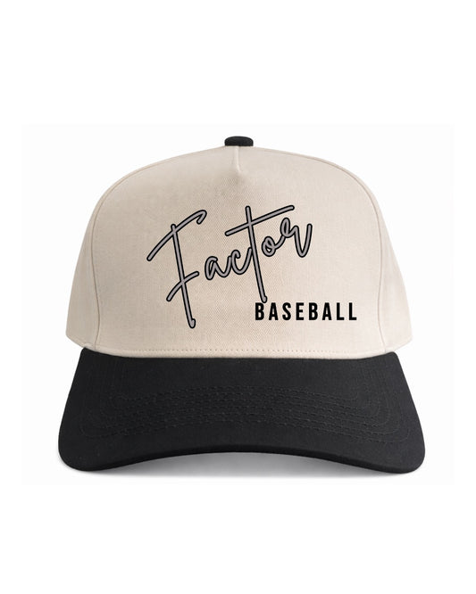 Script Factor Baseball | Black/Natural Cotton