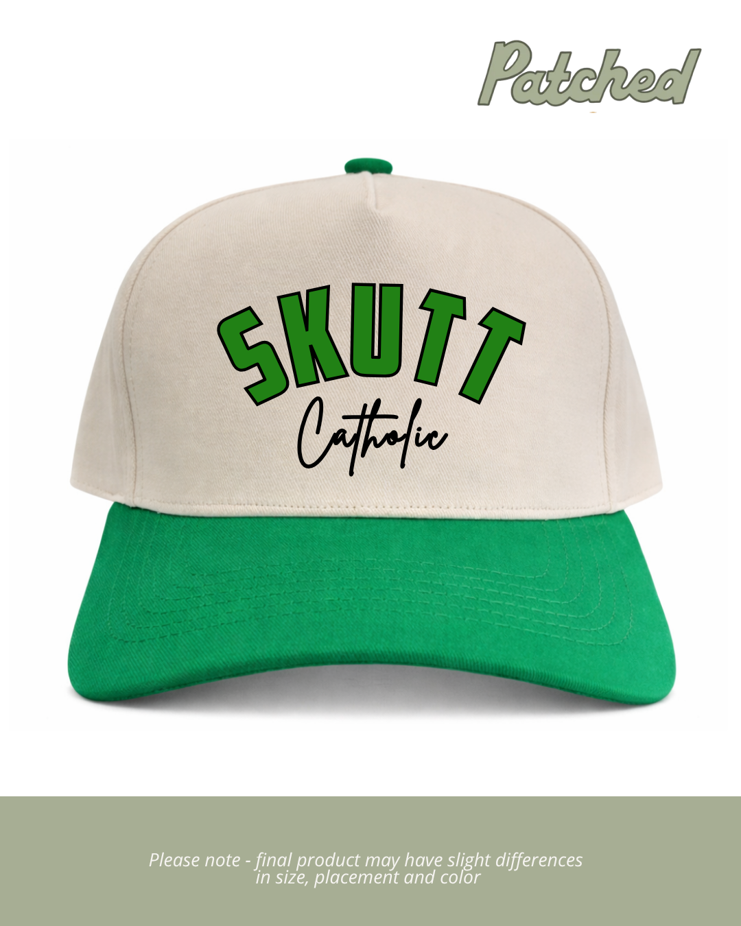 Curved Skutt Catholic | Green/Natural Cotton