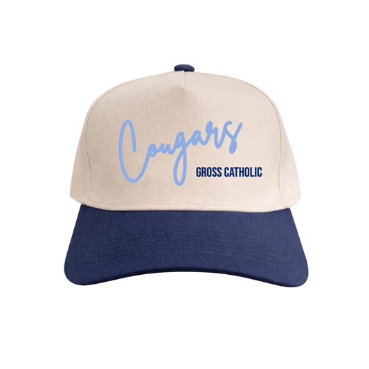 PRE-ORDER | Cougars Gross Catholic | Navy/Natural Cotton
