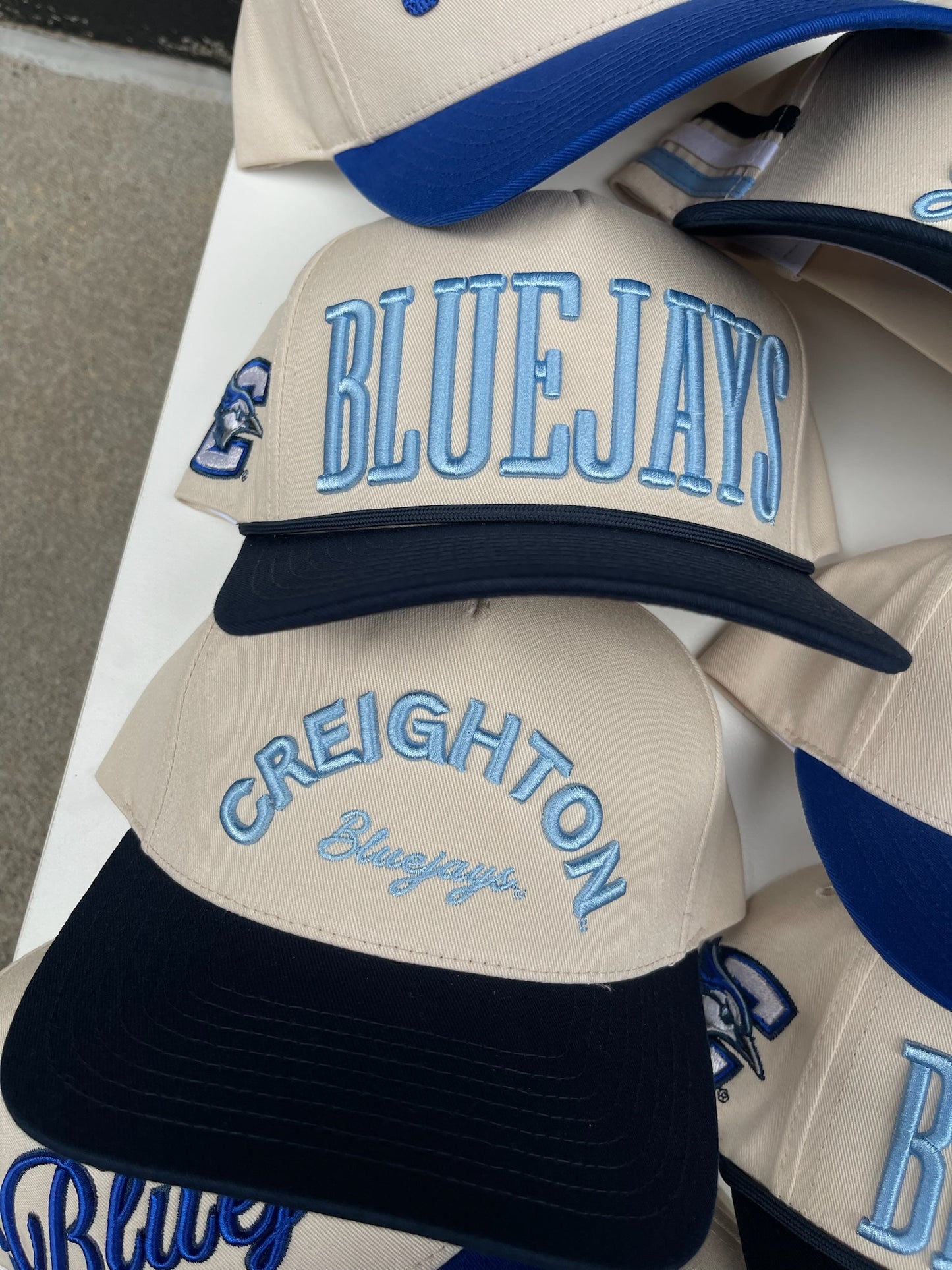 Curved Creighton Bluejays | Navy/Natural Cotton