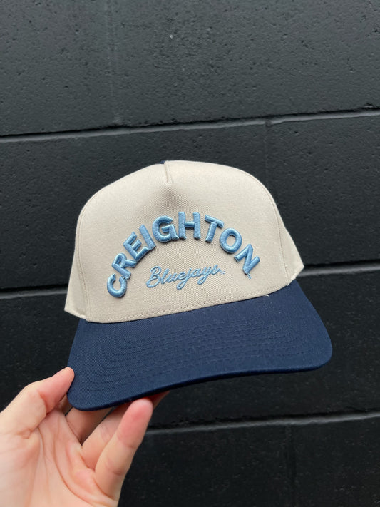 Curved Creighton Bluejays | Navy/Natural Cotton