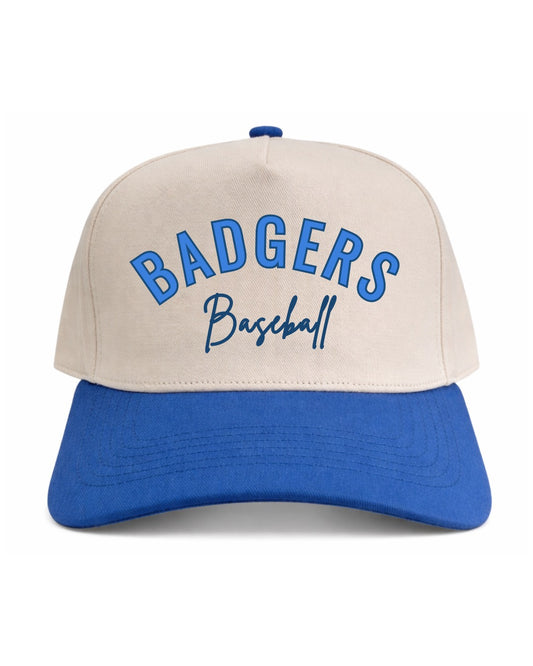 Curved Badgers Baseball | Blue/Natural Cotton