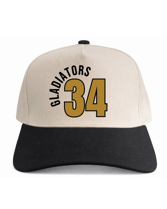 Players Number with Curved Gladiators | Black/Natural Cotton