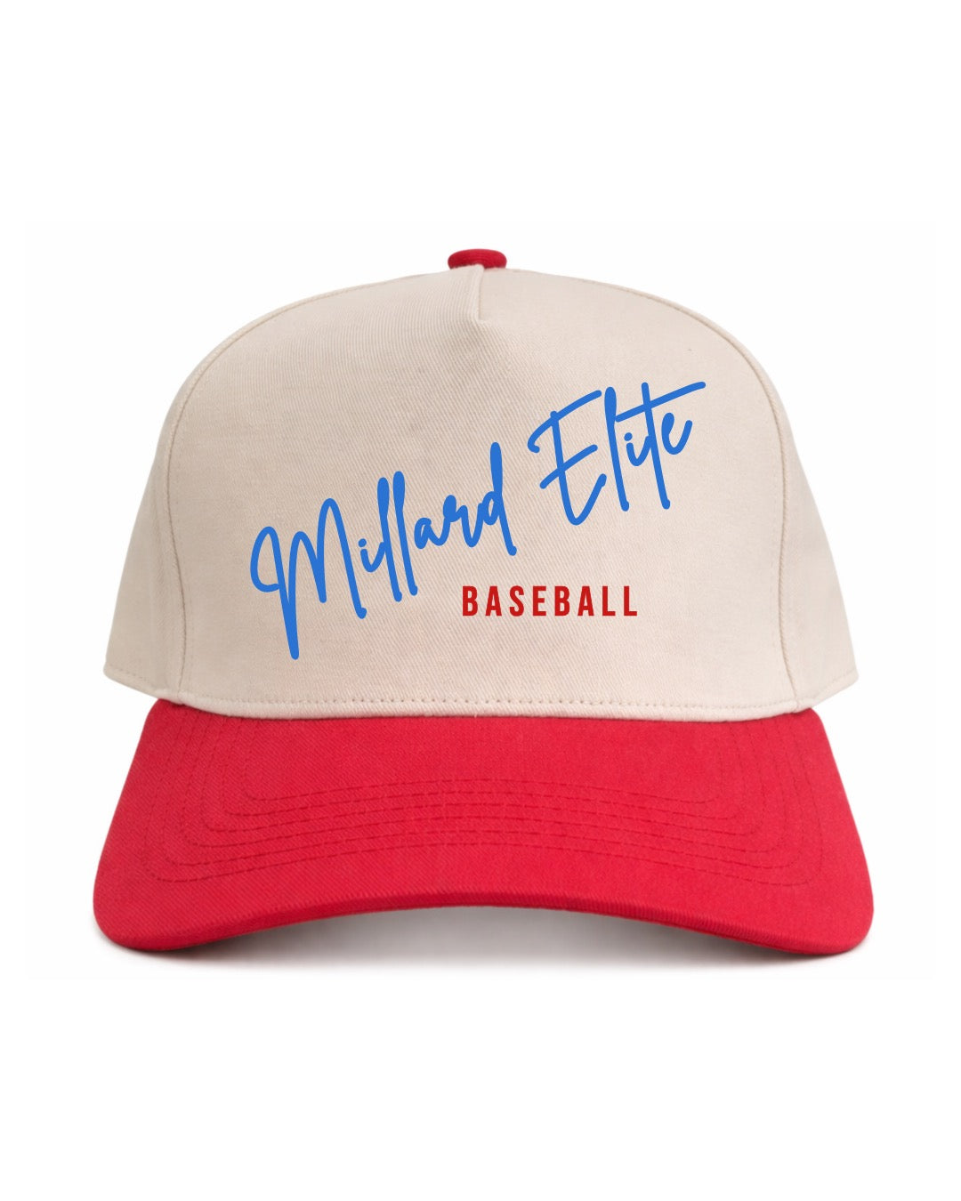 Script Millard Elite Baseball | Red/Natural Cotton