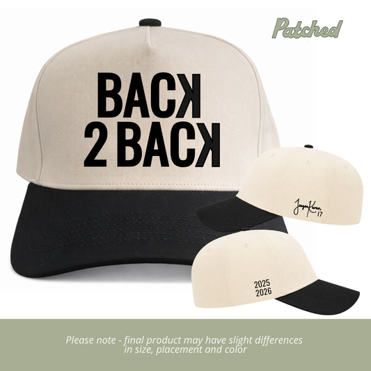 MADE TO ORDER: Teagan Kavan | Back2Back Horizontal | Black + Natural Cotton Hat