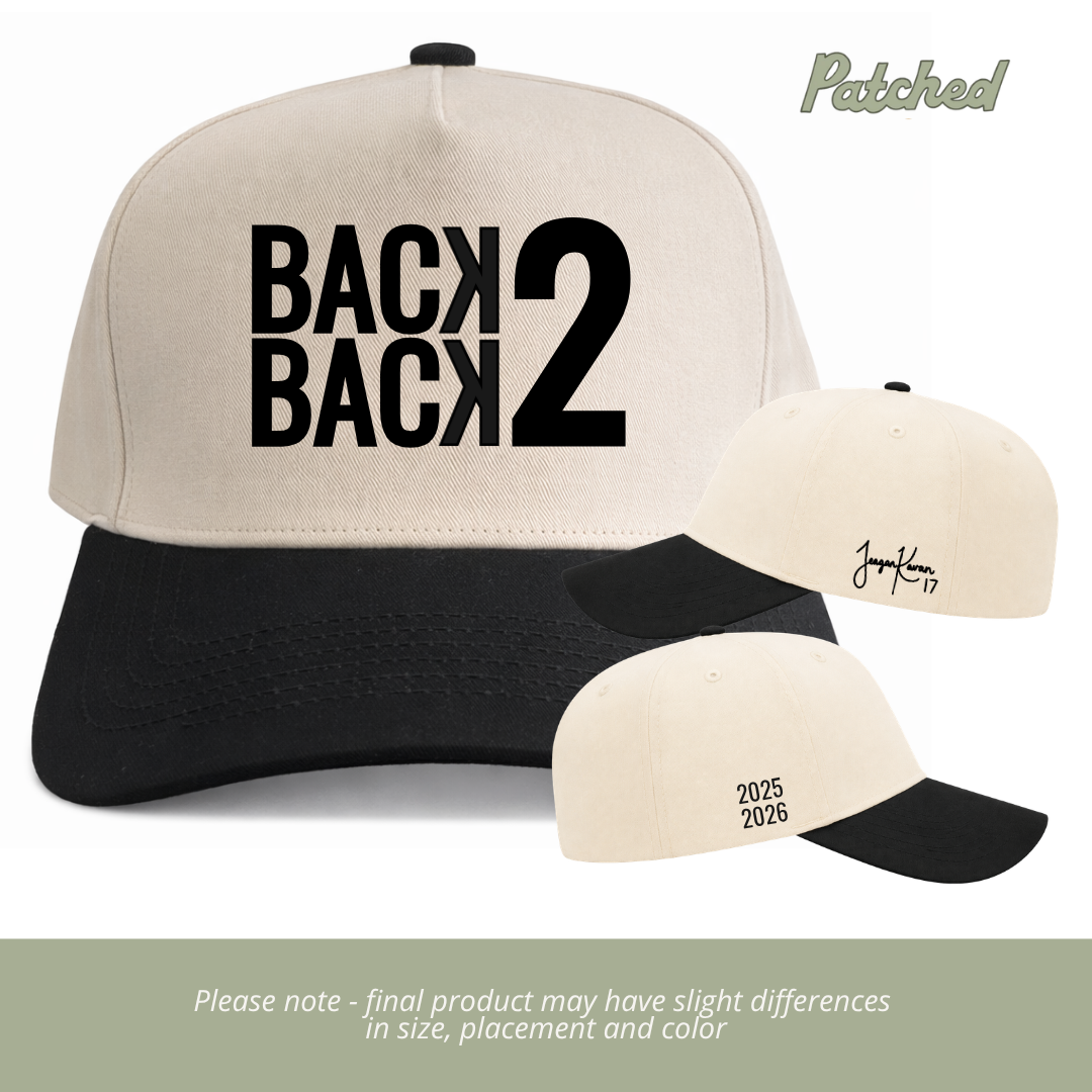 MADE TO ORDER: Teagan Kavan | Back2Back Vertical | Black + Natural Cotton Hat