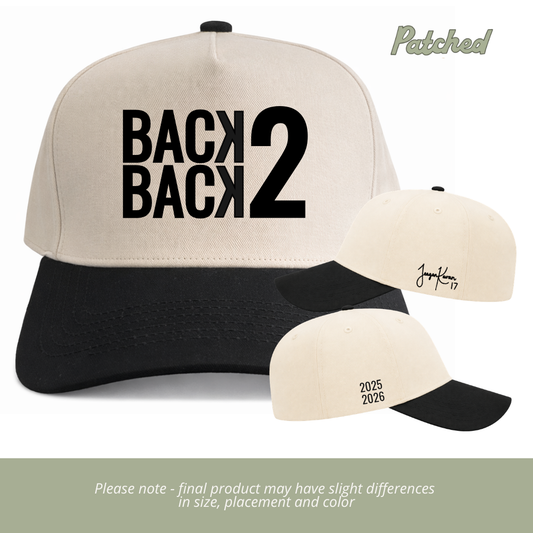 MADE TO ORDER: Teagan Kavan | Back2Back Vertical | Black + Natural Cotton Hat