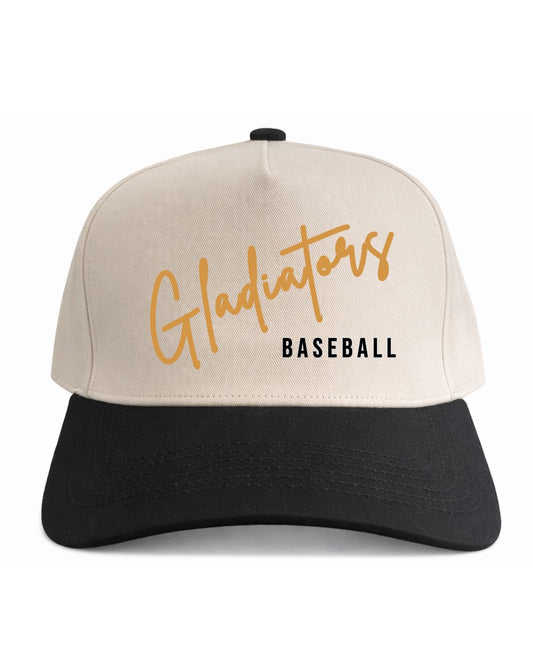 Script Gladiators Baseball | Black/Natural Cotton