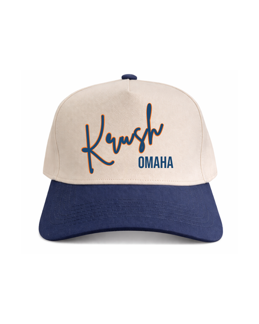 Script Krush Omaha | Navy/Natural Cotton