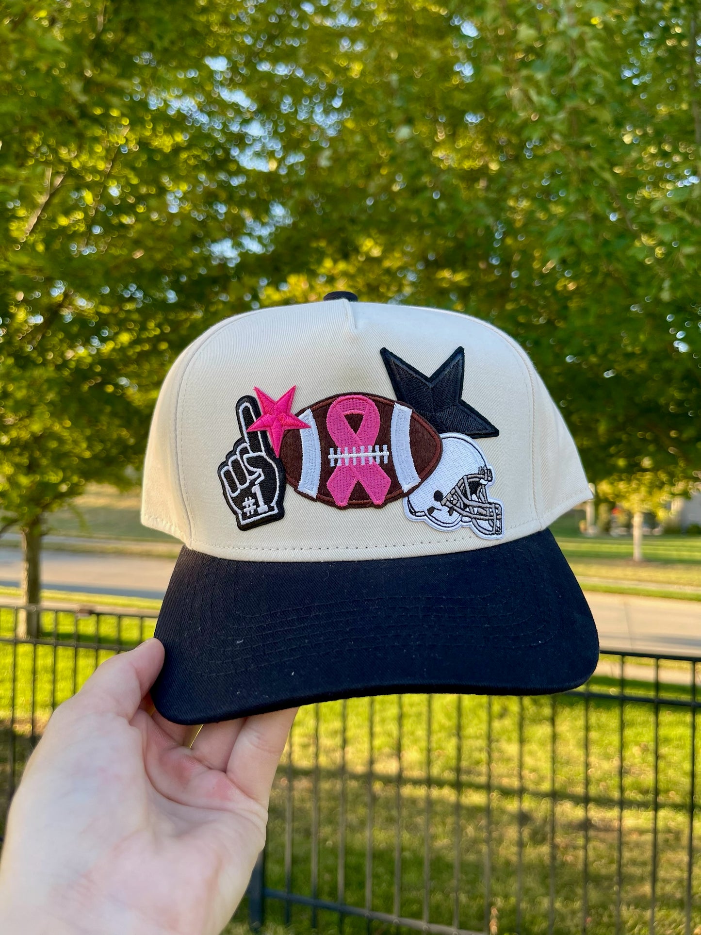 Pink Ribbon Football Fun Trucker Hat