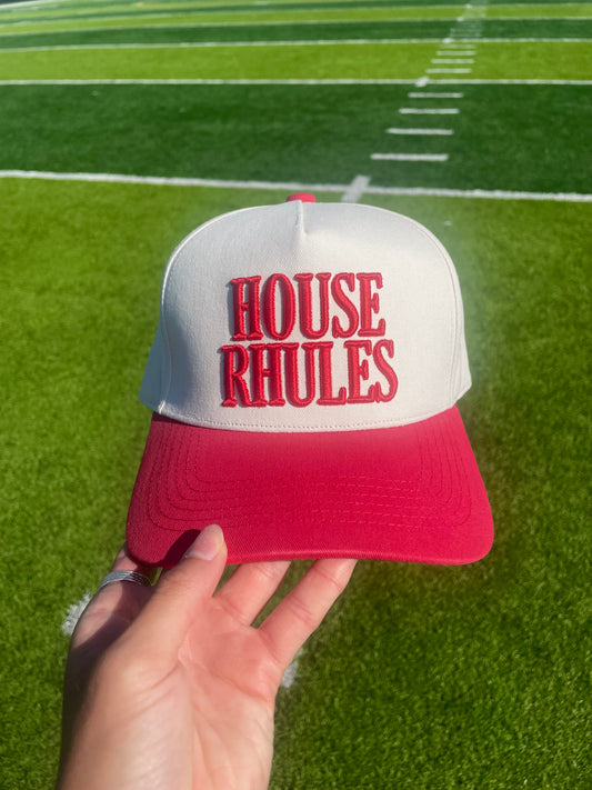 HOUSE RHULES Hat | Red + Natural Cotton