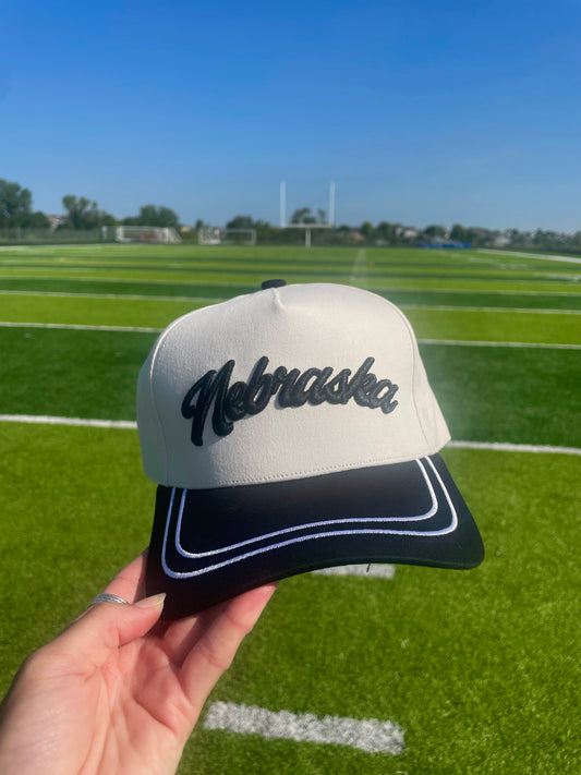 Black Nebraska Hat | Black + Natural Cotton