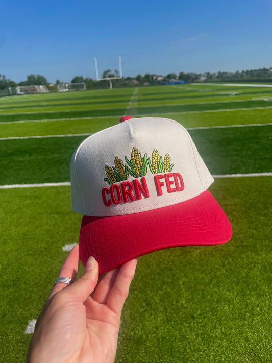 Corn Fed Hat | Red + Natural Cotton