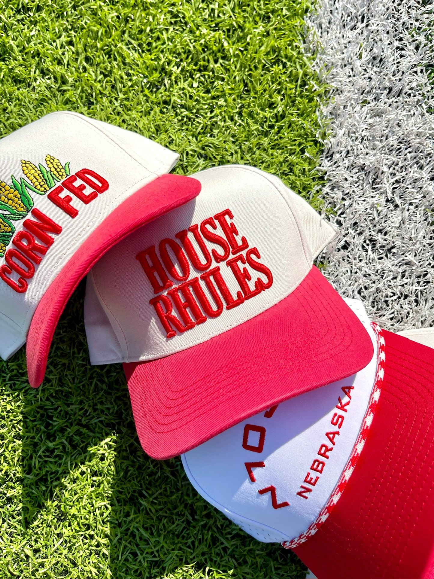HOUSE RHULES Hat | Red + Natural Cotton