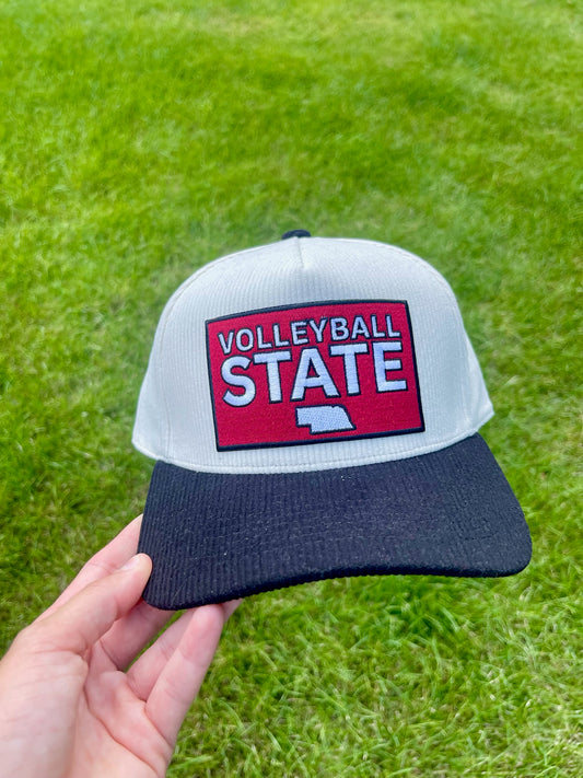 Volleyball State | Black/Natural Corduroy Hat