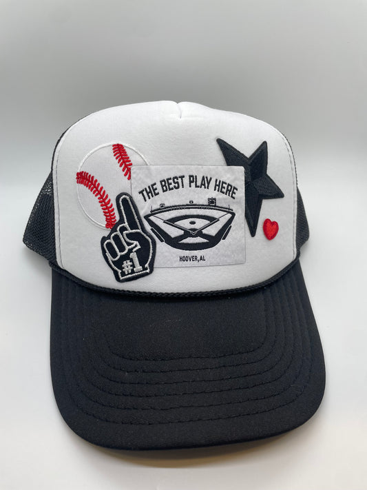 Blk/White The Best Play Here Foam Hat