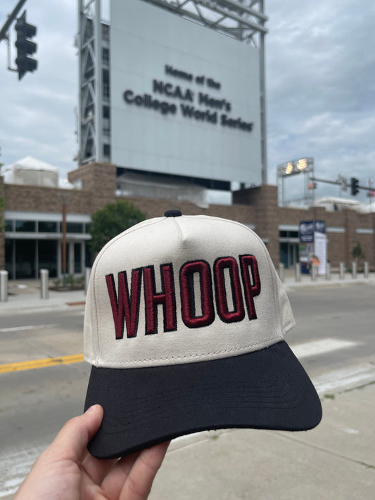 Whoop Puff Hat | Maroon + Natural + Black