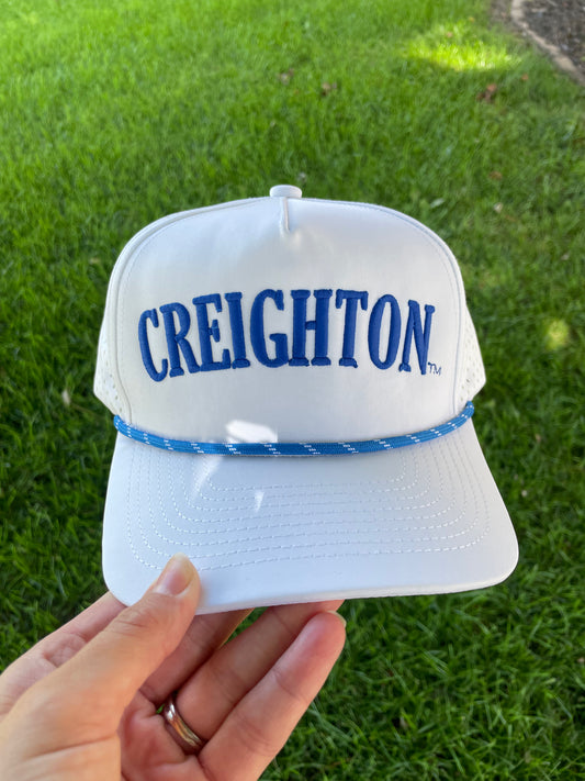 PRE-ORDER | CREIGHTON | White + Blue Rope Performance Hat