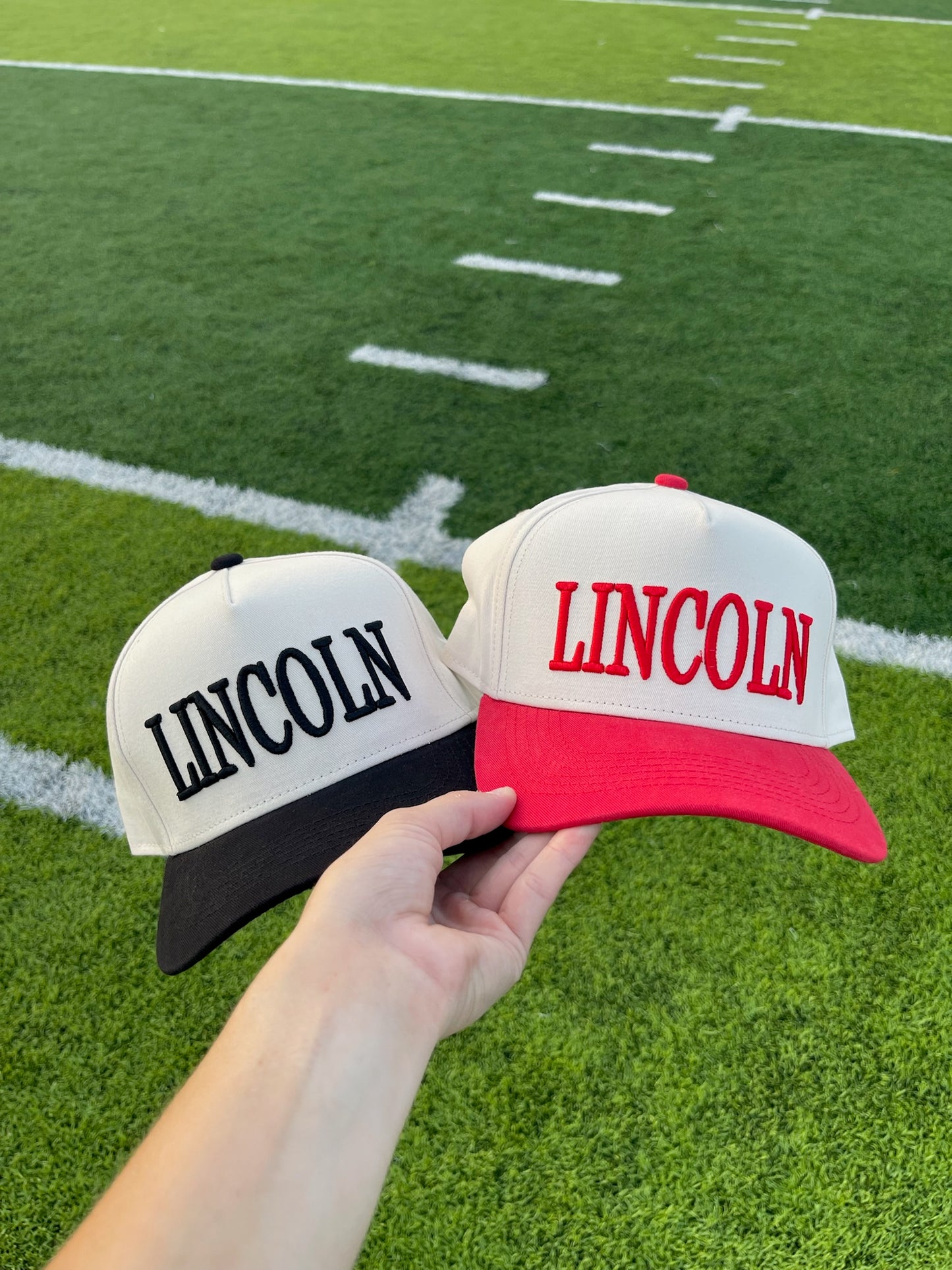 Lincoln Puff Hat | Red + Natural