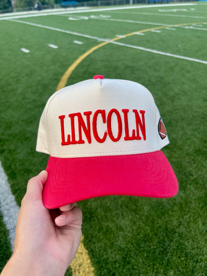 Lincoln Puff Hat | Red + Natural