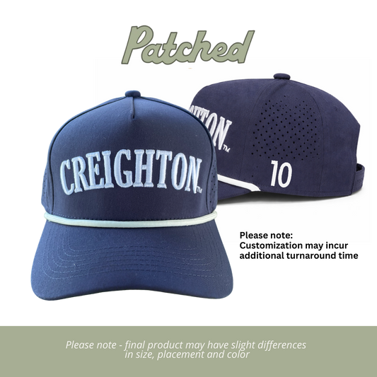 CUSTOMIZED | Creighton | Navy + White Rope Performance Hat