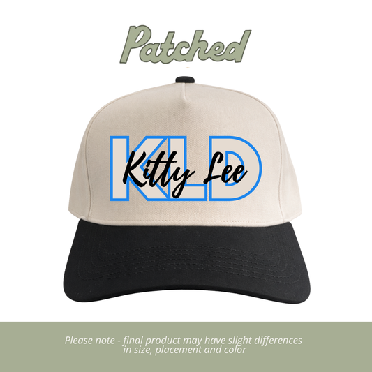 ADULT Kitty Lee Block +Script | Natural/Black Cotton Hat