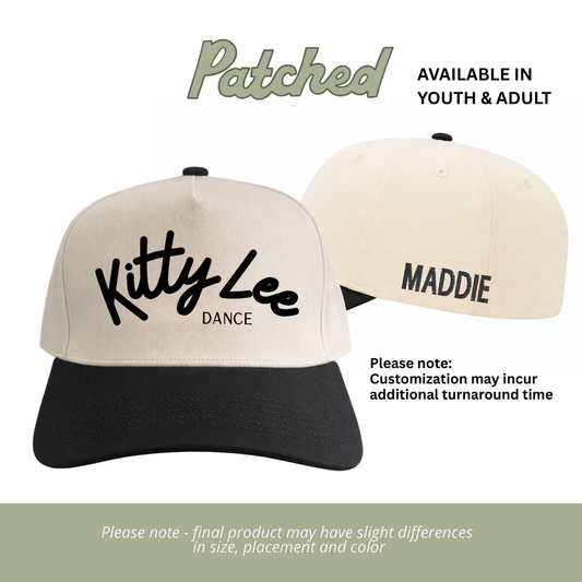 CUSTOMIZED | YOUTH Kitty Lee Dance Script | Natural/Black Cotton Hat